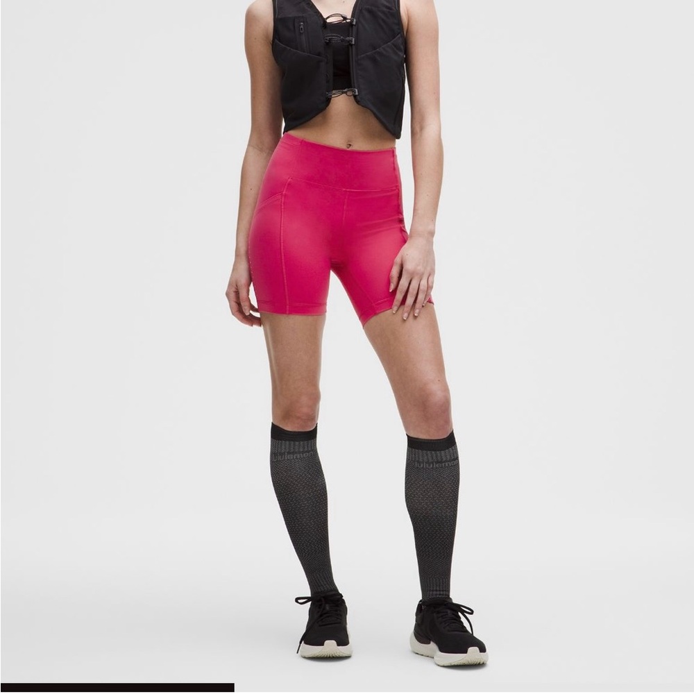 Lululemon Athletica Pink Bike Shorts High-Rise Performance